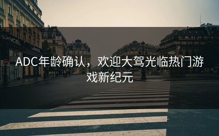 ADC年龄确认，欢迎大驾光临热门游戏新纪元