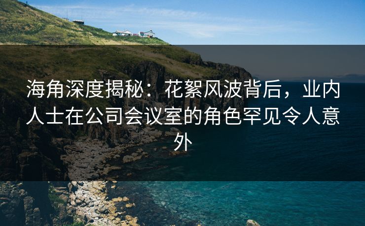 海角深度揭秘：花絮风波背后，业内人士在公司会议室的角色罕见令人意外
